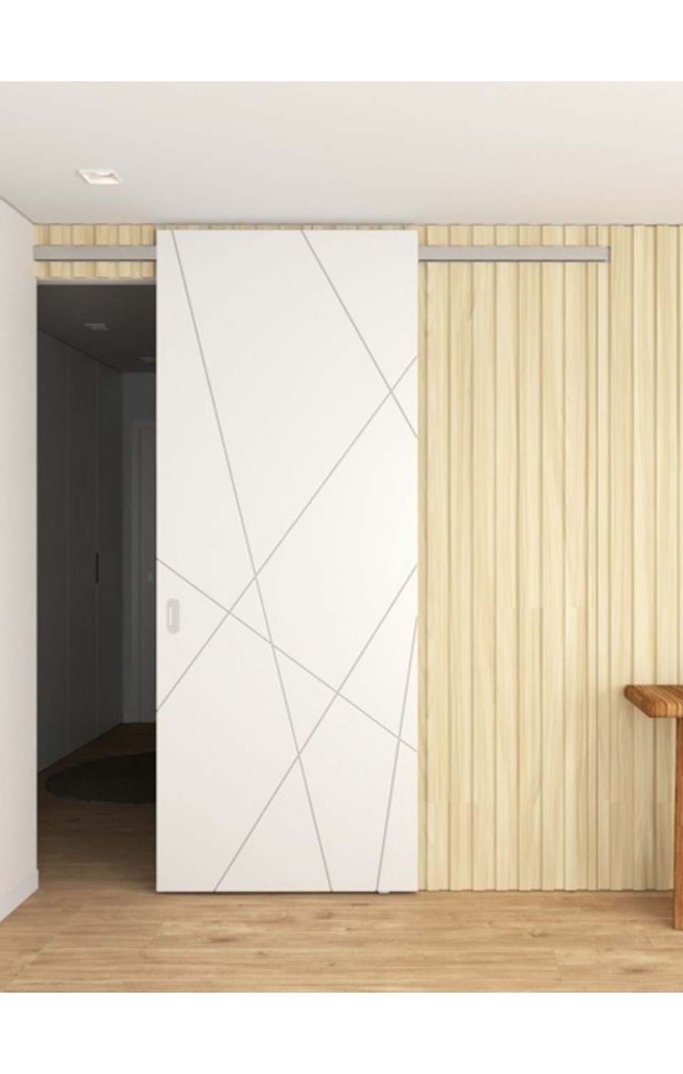 Easy Kit Slide Wood Compact Surface-Mounted Sliding Door System for developers| DoorHub UAE Easy Kit Slide Wood Compact Surface-Mounted Sliding Door System for developers| DoorHub UAE